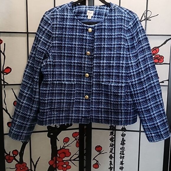 J.Crew Factory Lady Jacket Blue Tweed - Picture 5 of 10